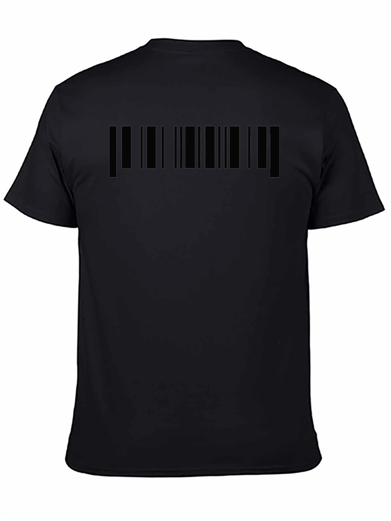 Barcode Black T-Shirt - Modern Minimalist Design