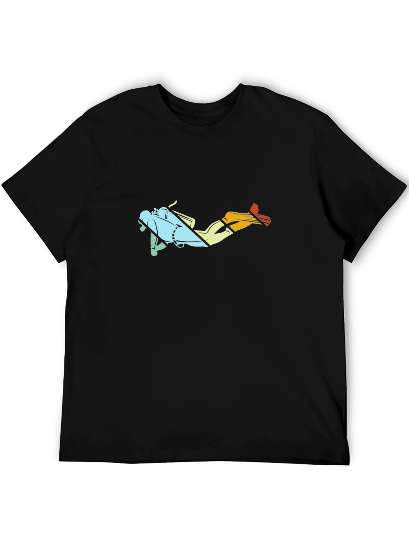 Retro Diver Graphic T-Shirt - Black