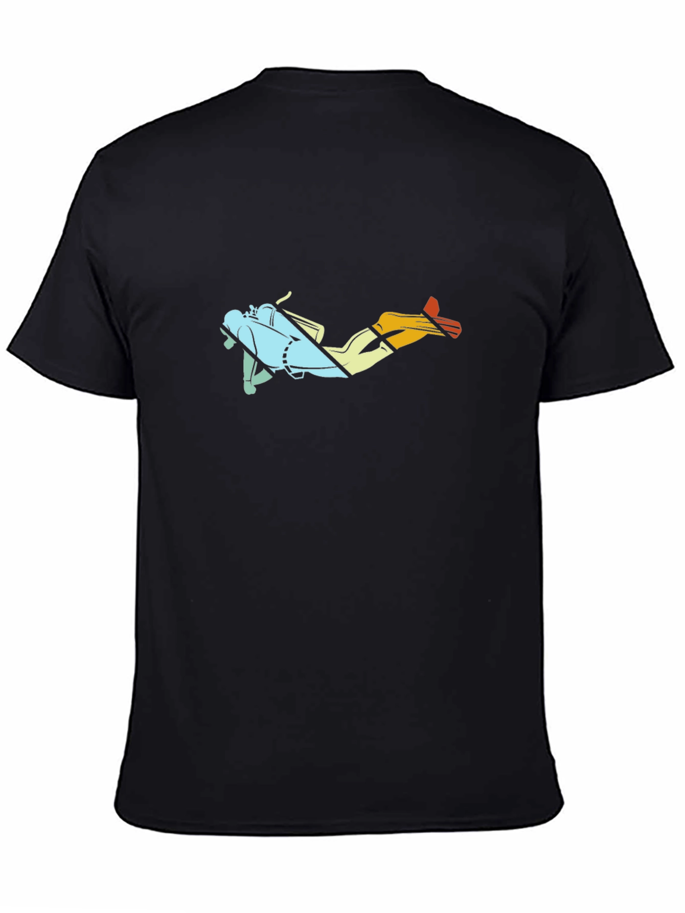 Retro Diver Graphic T-Shirt - Black