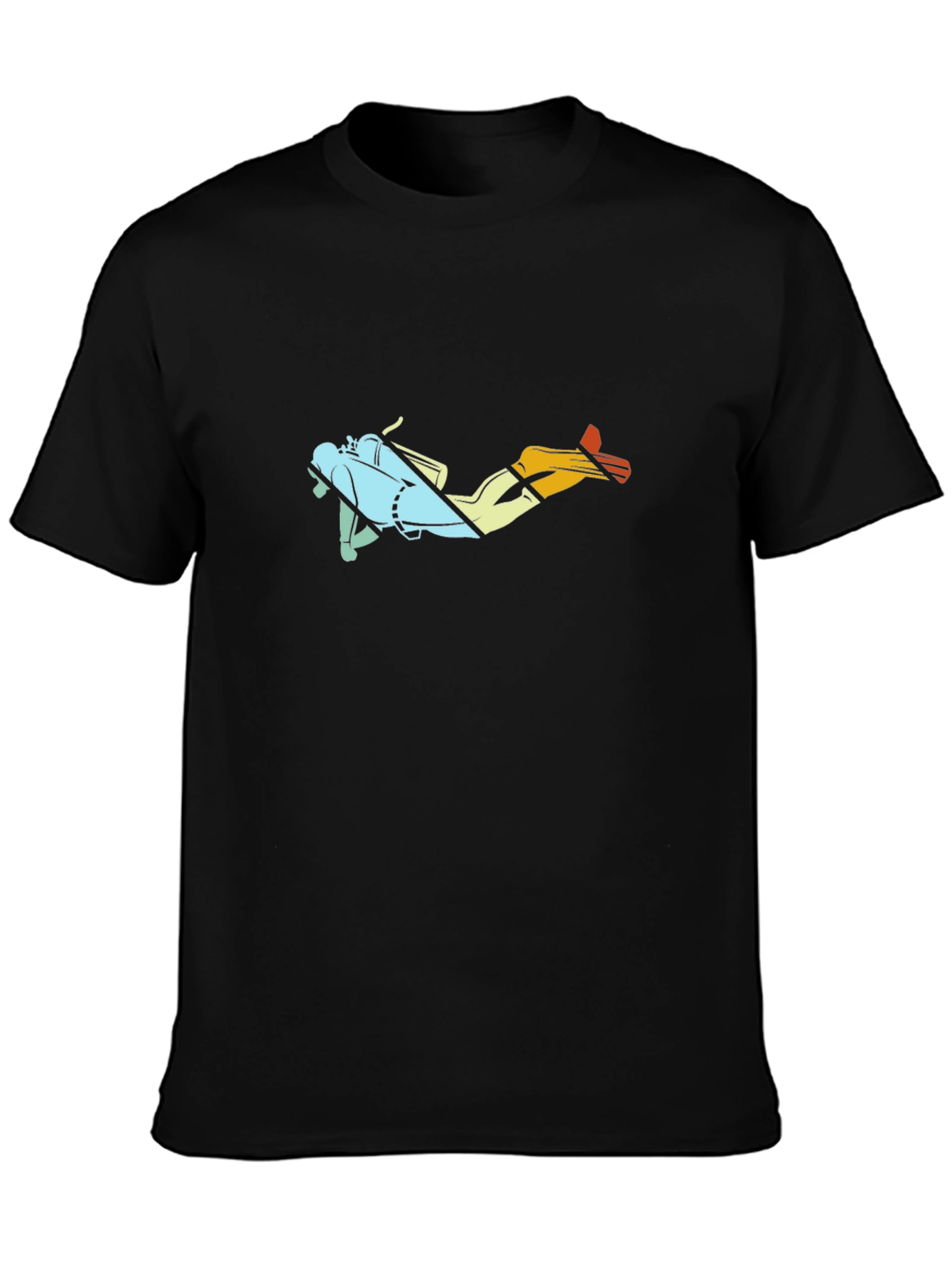 Retro Diver Graphic T-Shirt - Black