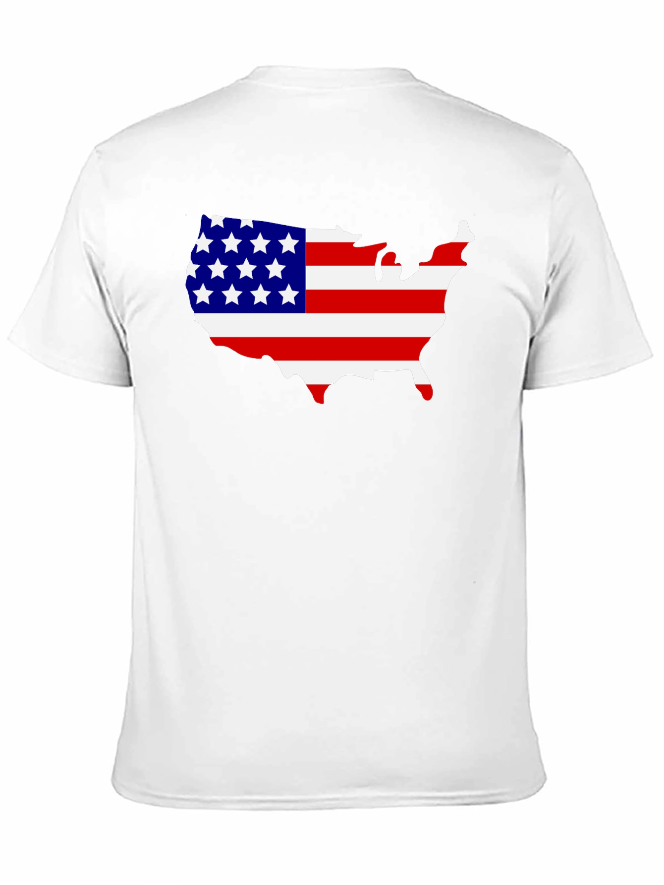 USA Flag Map Graphic Tee - Patriotic Black T-Shirt