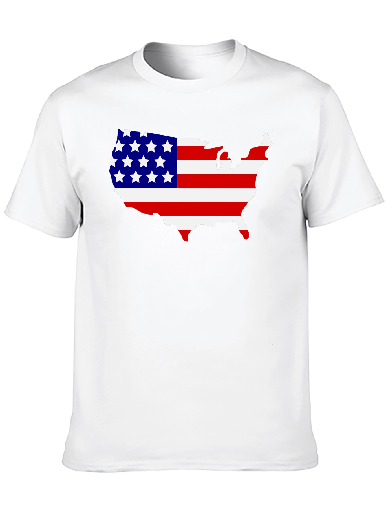 USA Flag Map Graphic Tee - Patriotic Black T-Shirt