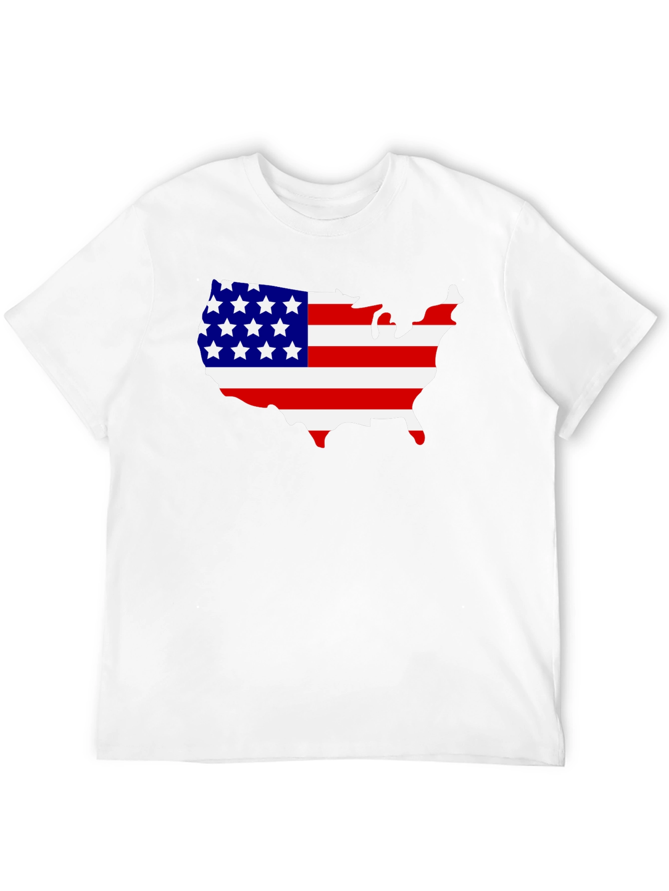 USA Flag Map Graphic Tee - Patriotic Black T-Shirt