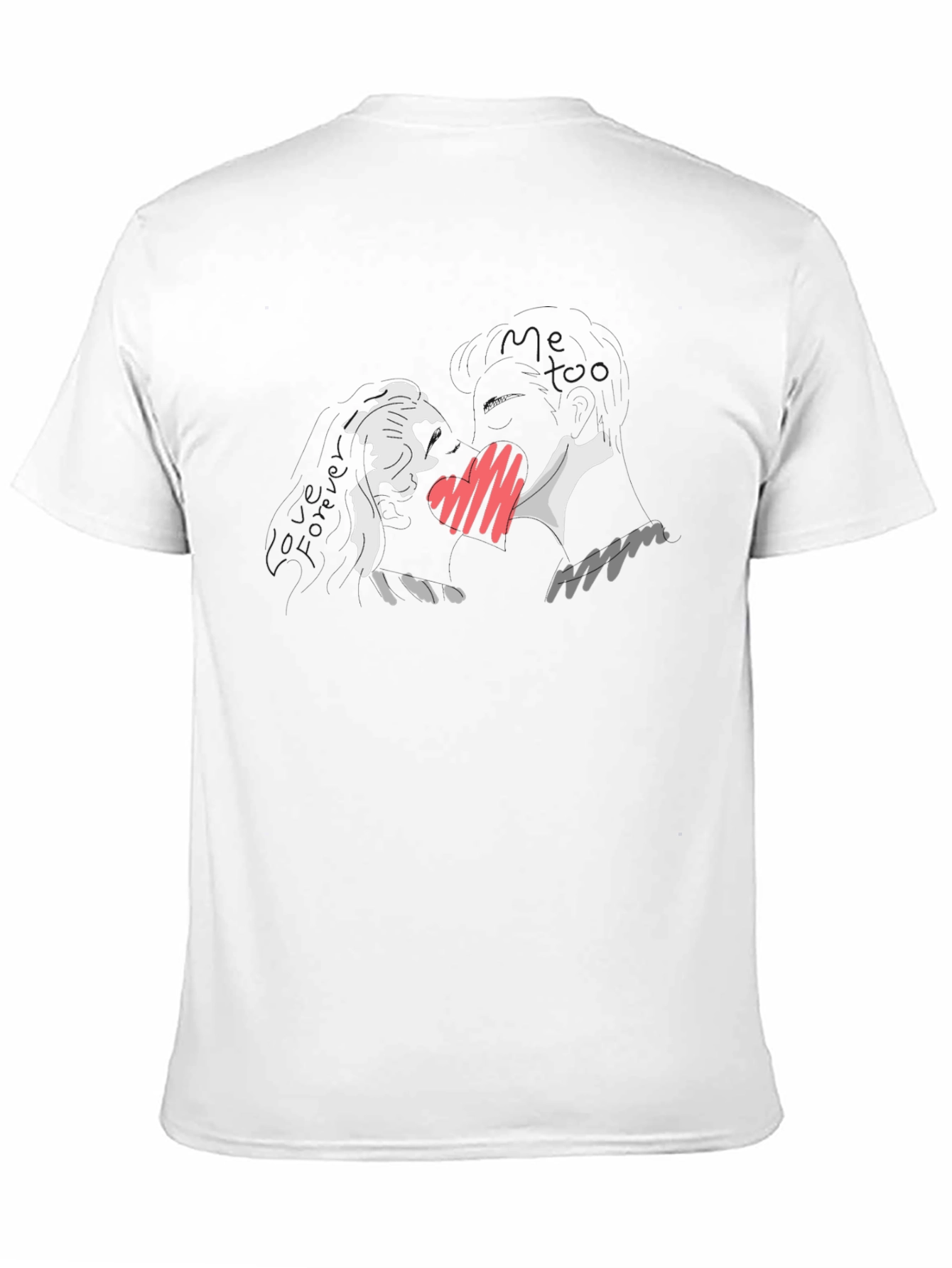 Abstract Heart Graphic Black T-Shirt