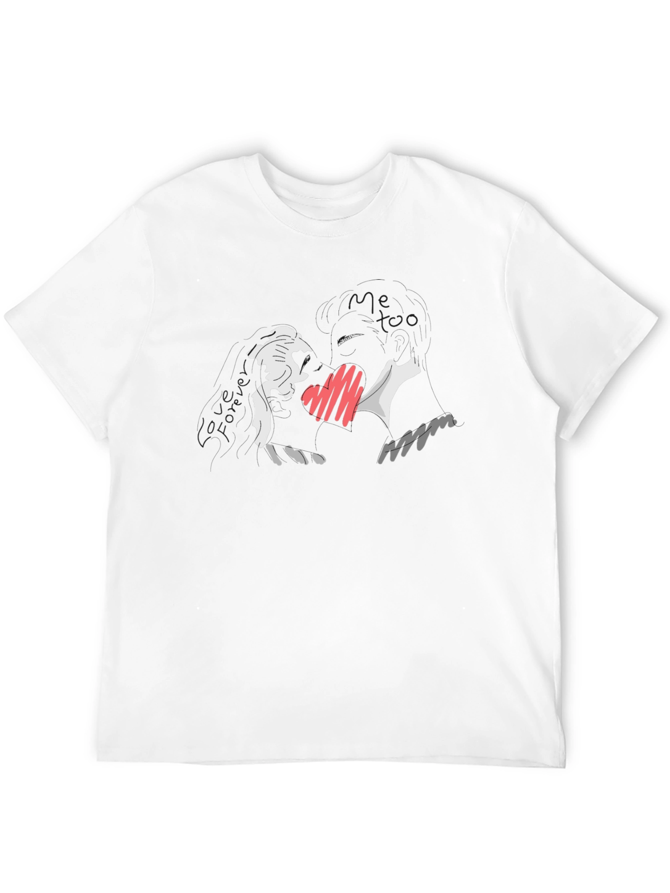 Abstract Heart Graphic Black T-Shirt
