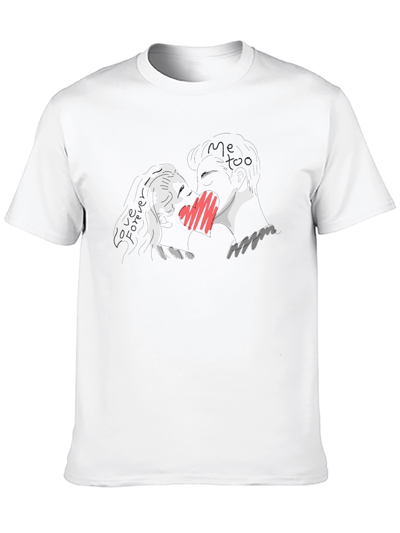 Abstract Heart Graphic Black T-Shirt