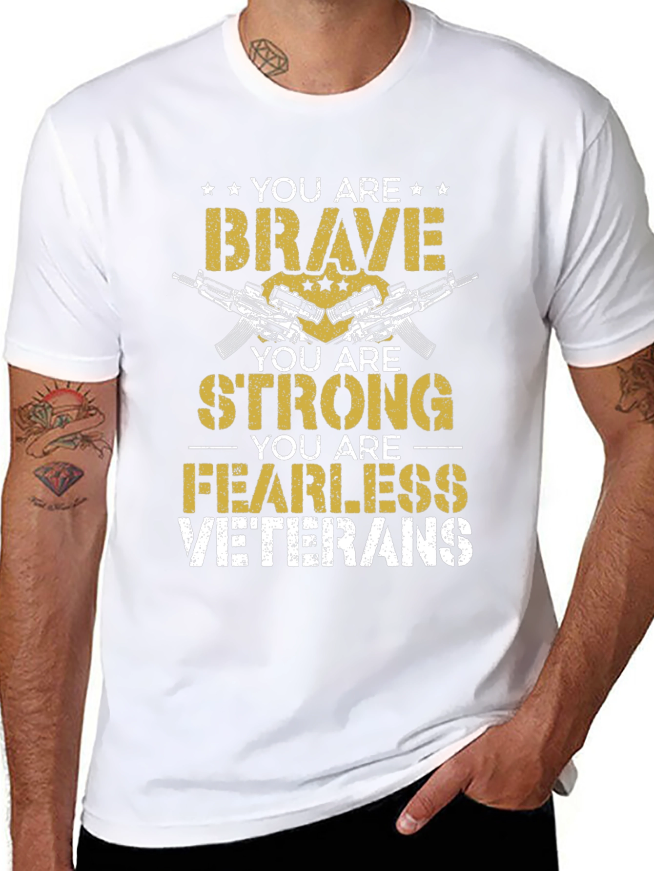 Brave Strong Fearless Veterans Graphic Tee