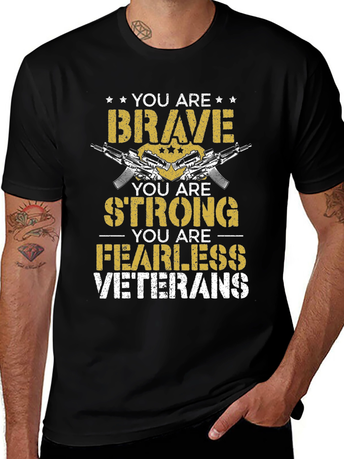 Brave Strong Fearless Veterans Graphic Tee