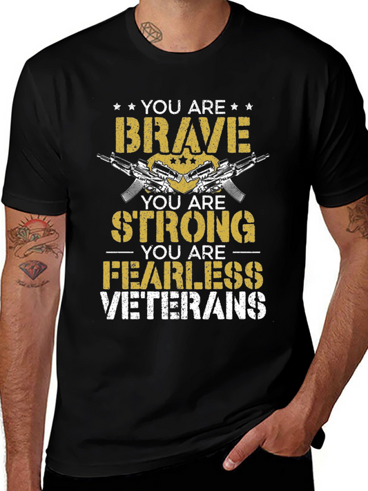 Brave Strong Fearless Veterans Graphic Tee