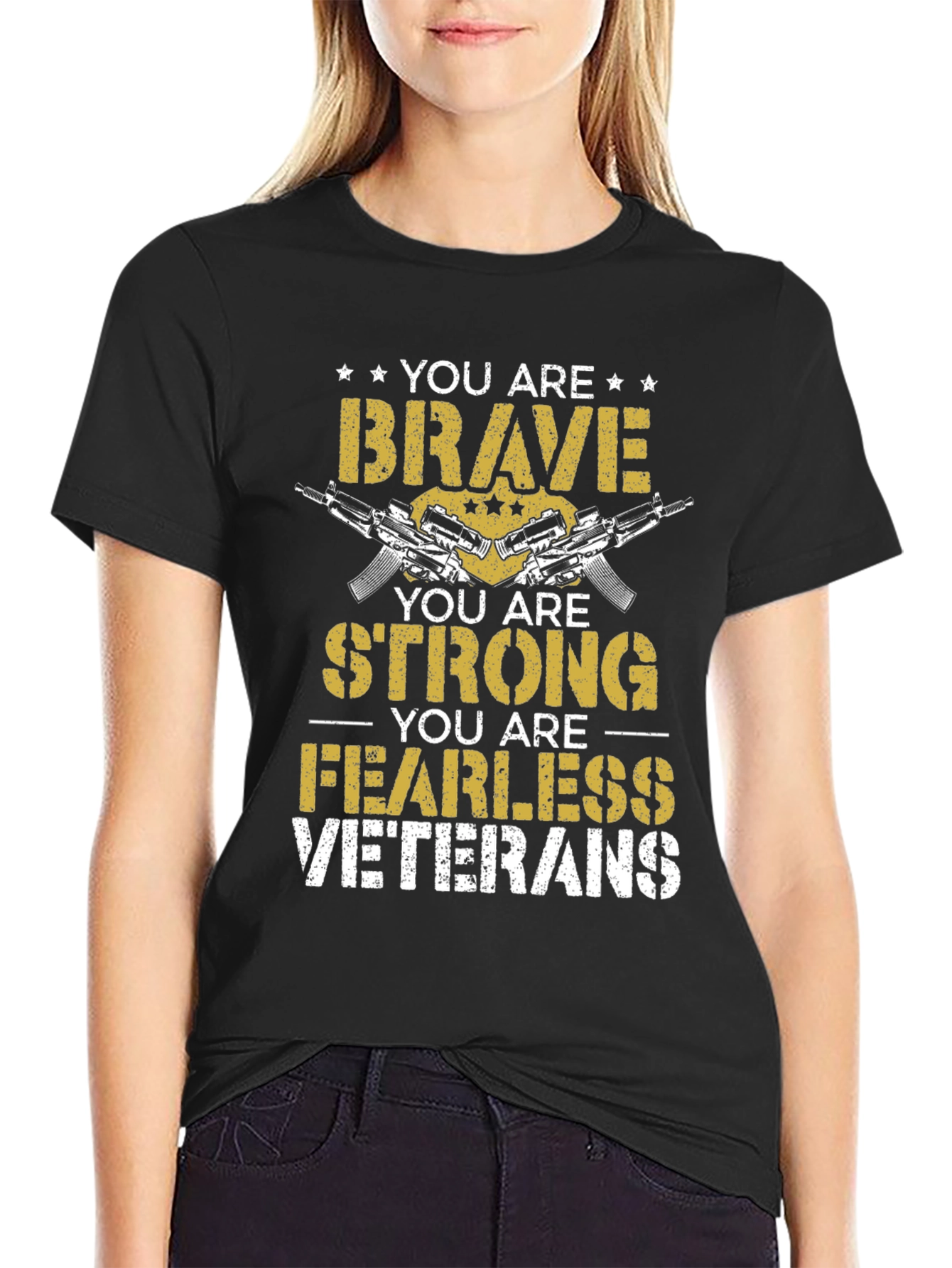 Brave Strong Fearless Veterans Graphic Tee