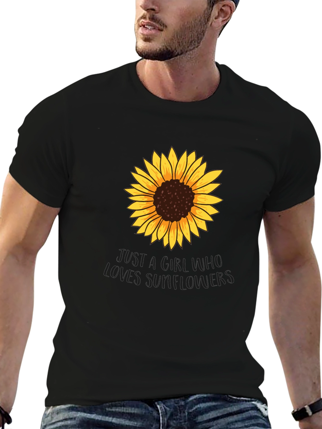 Sunflower Lover Graphic Tee - Black Unisex T-Shirt