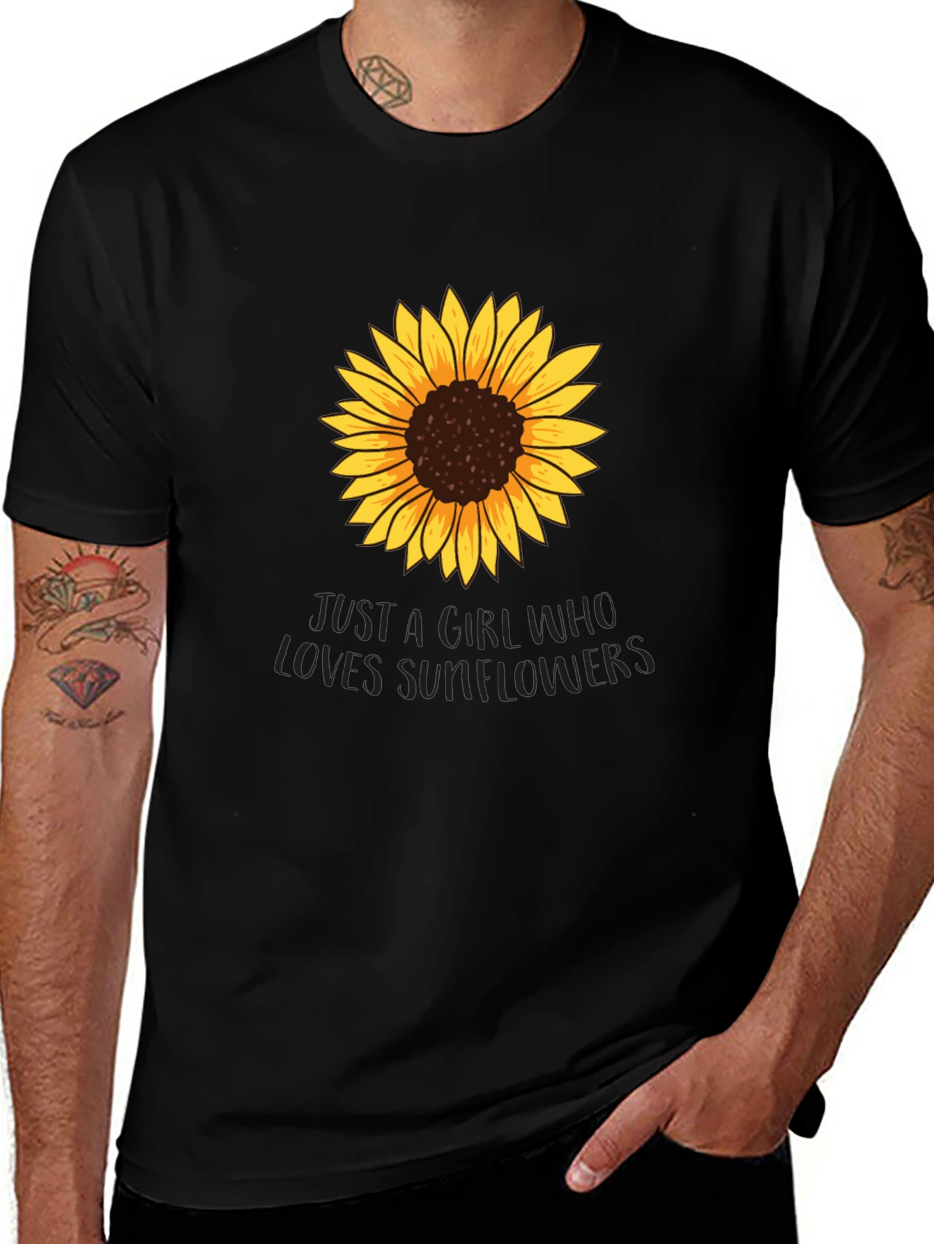 Sunflower Lover Graphic Tee - Black Unisex T-Shirt