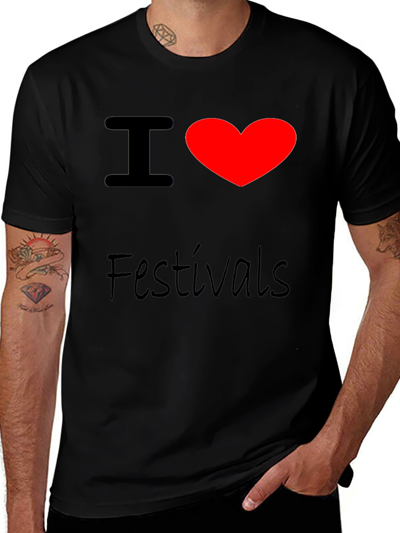 I Heart Festivals Black T-Shirt
