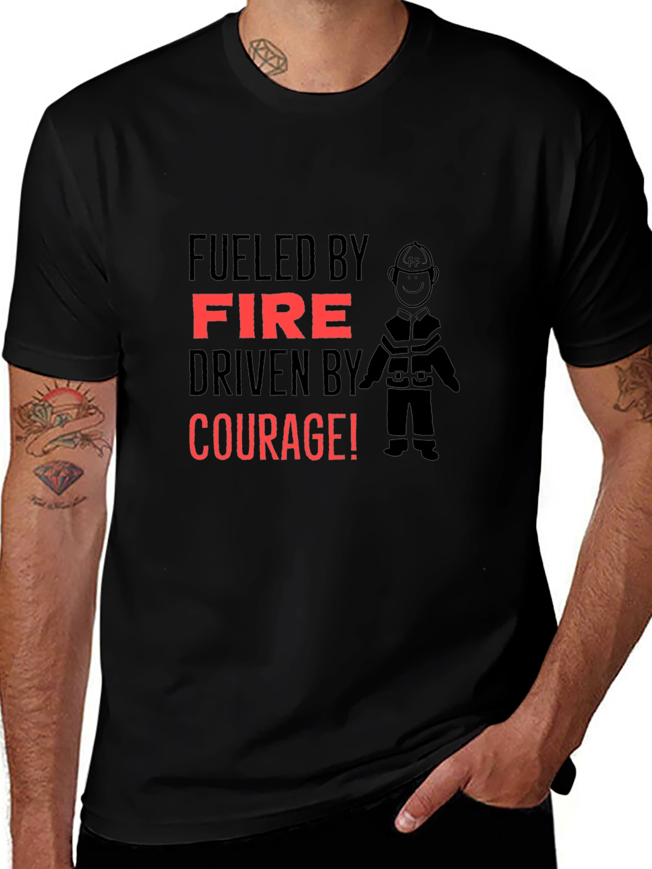 Fueled By Fire T-Shirt - Courage Design