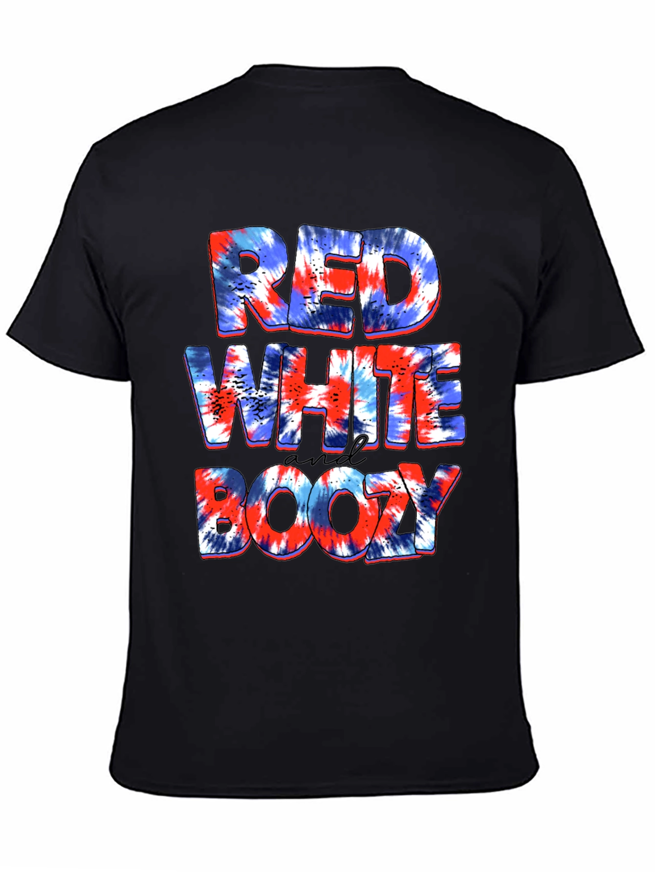 Red White and Boozy Tie Dye Graphic Tee
