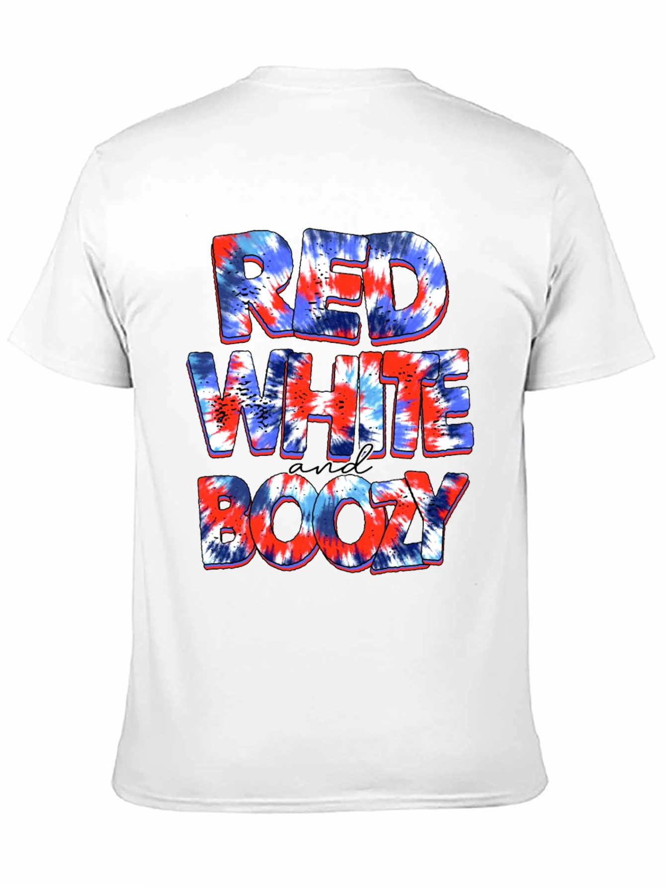 Red White and Boozy Tie Dye Graphic Tee