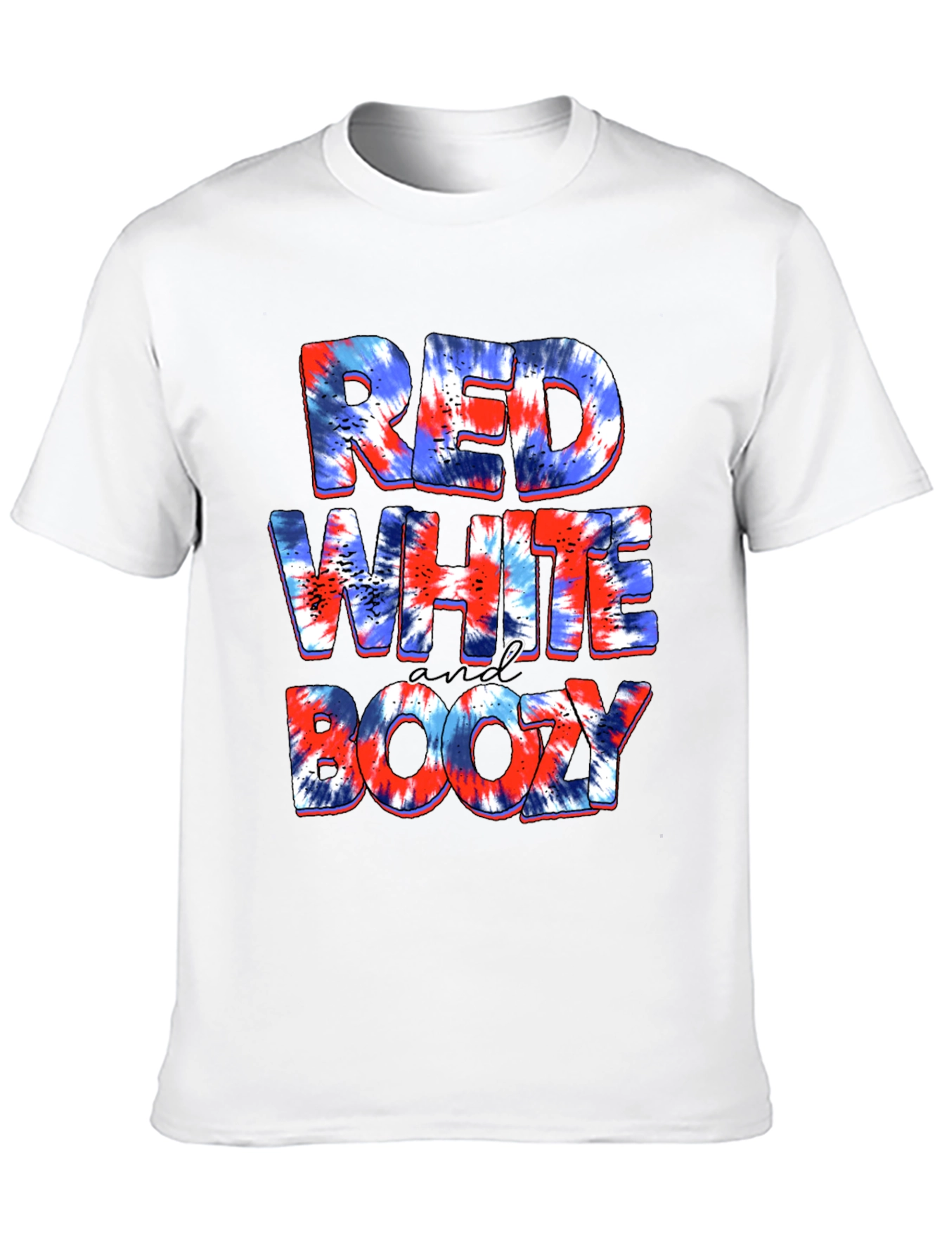 Red White and Boozy Tie Dye Graphic Tee