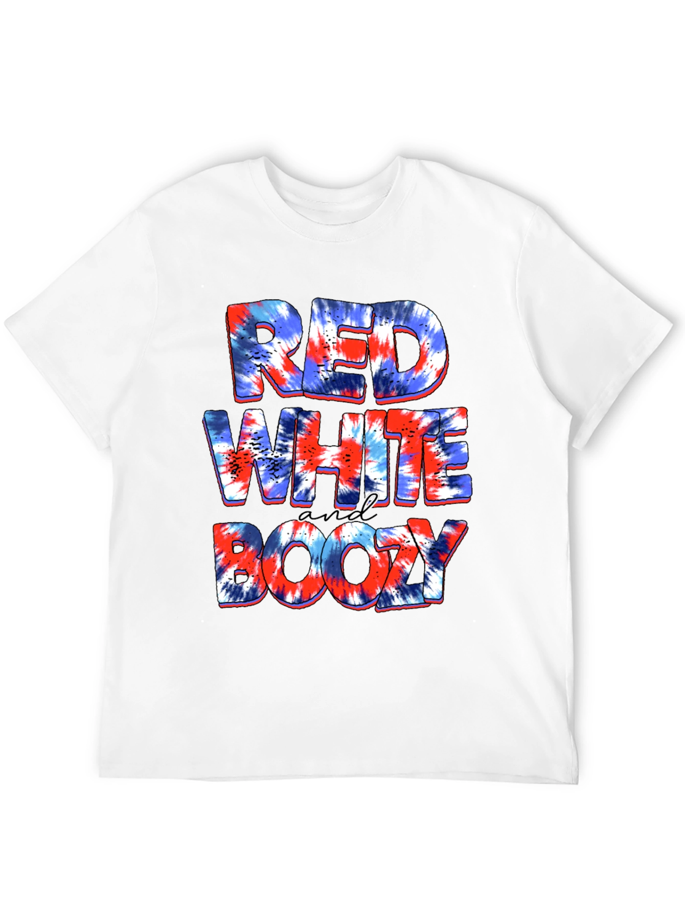 Red White and Boozy Tie Dye Graphic Tee