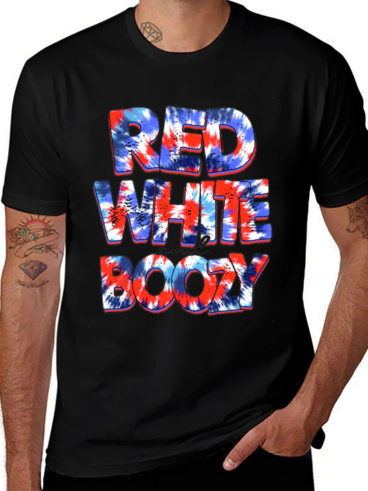 Red White and Boozy Tie Dye Graphic Tee