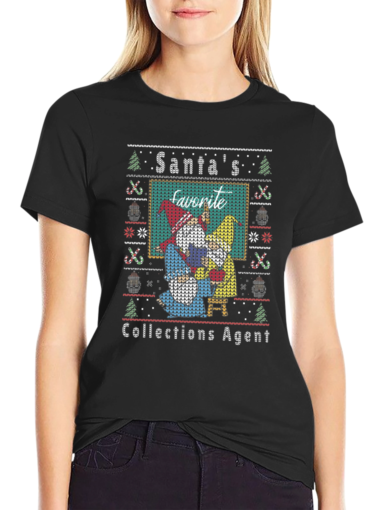 Santas Favorite Collections Agent Ugly Christmas Sweater T-Shirt