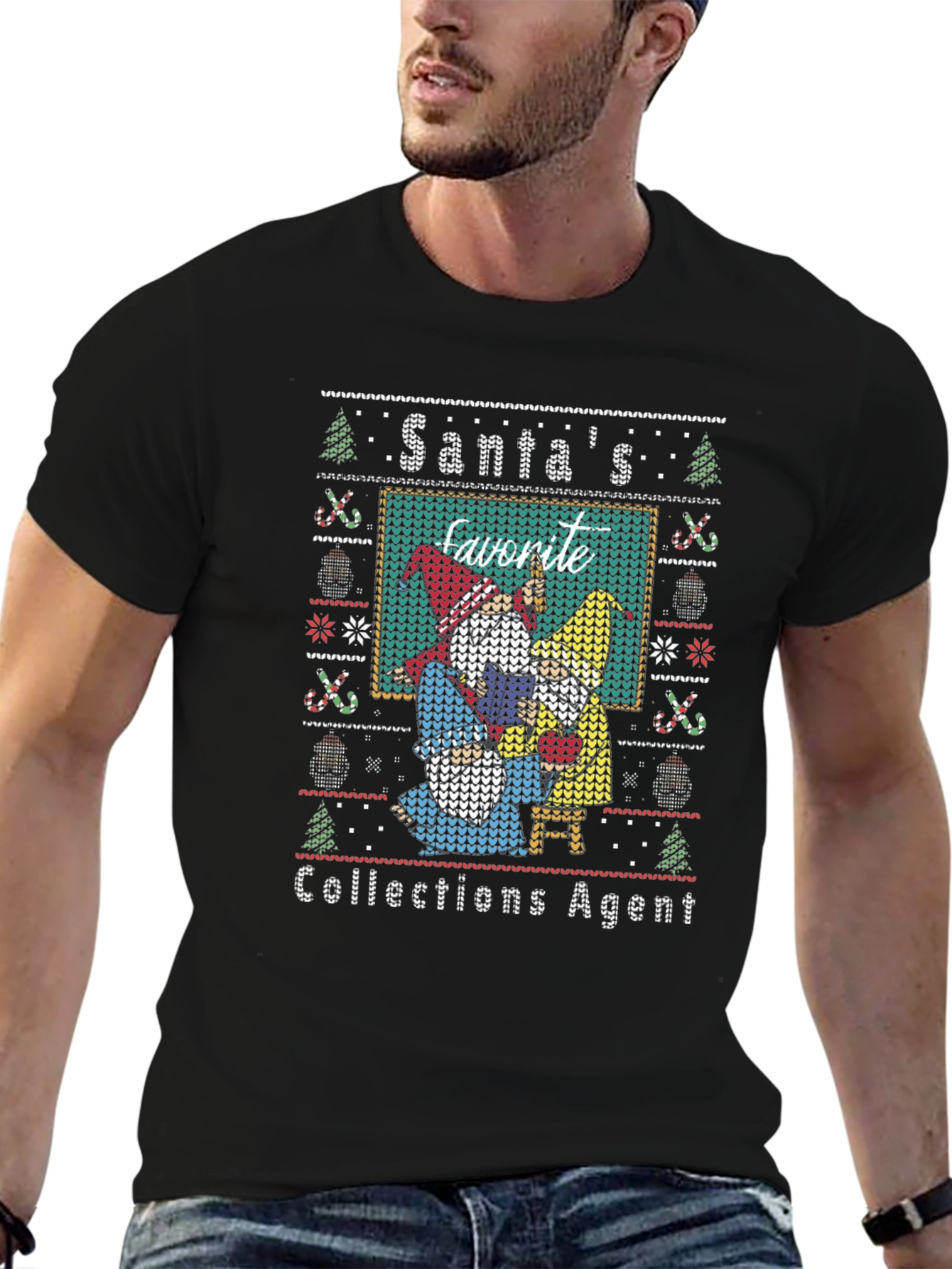 Santas Favorite Collections Agent Ugly Christmas Sweater T-Shirt
