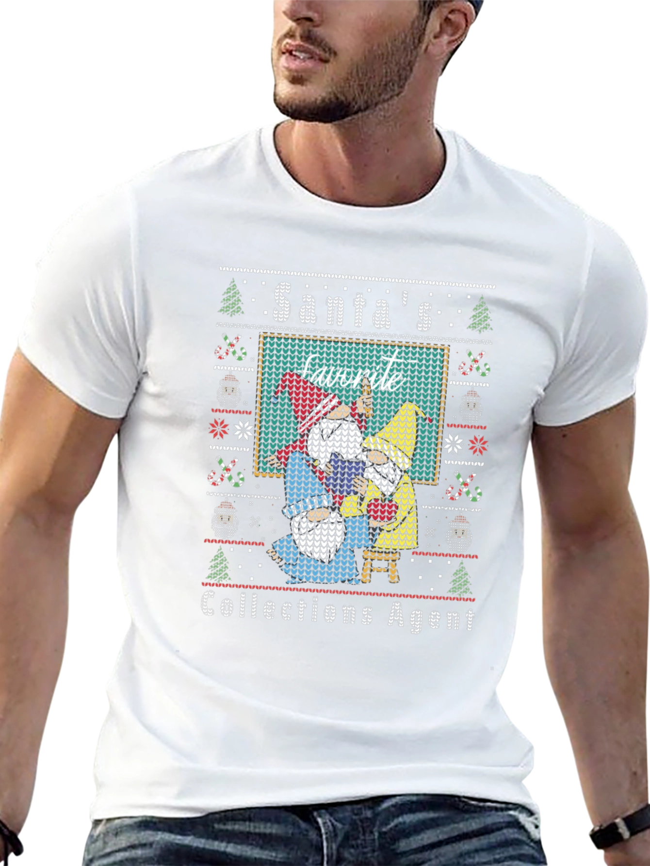 Santas Favorite Collections Agent Ugly Christmas Sweater T-Shirt