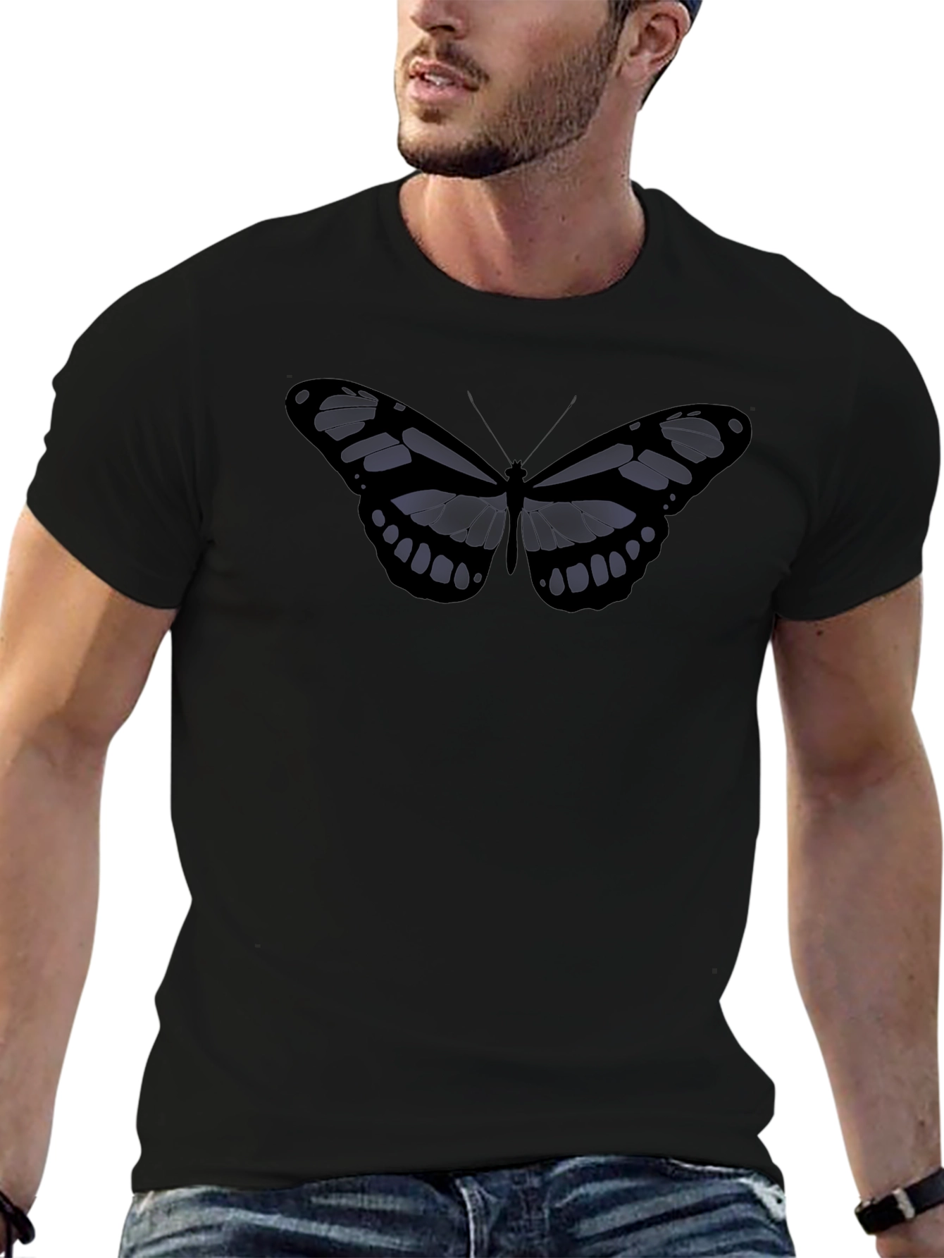 Butterfly Graphic T-Shirt - Mens Black Tee