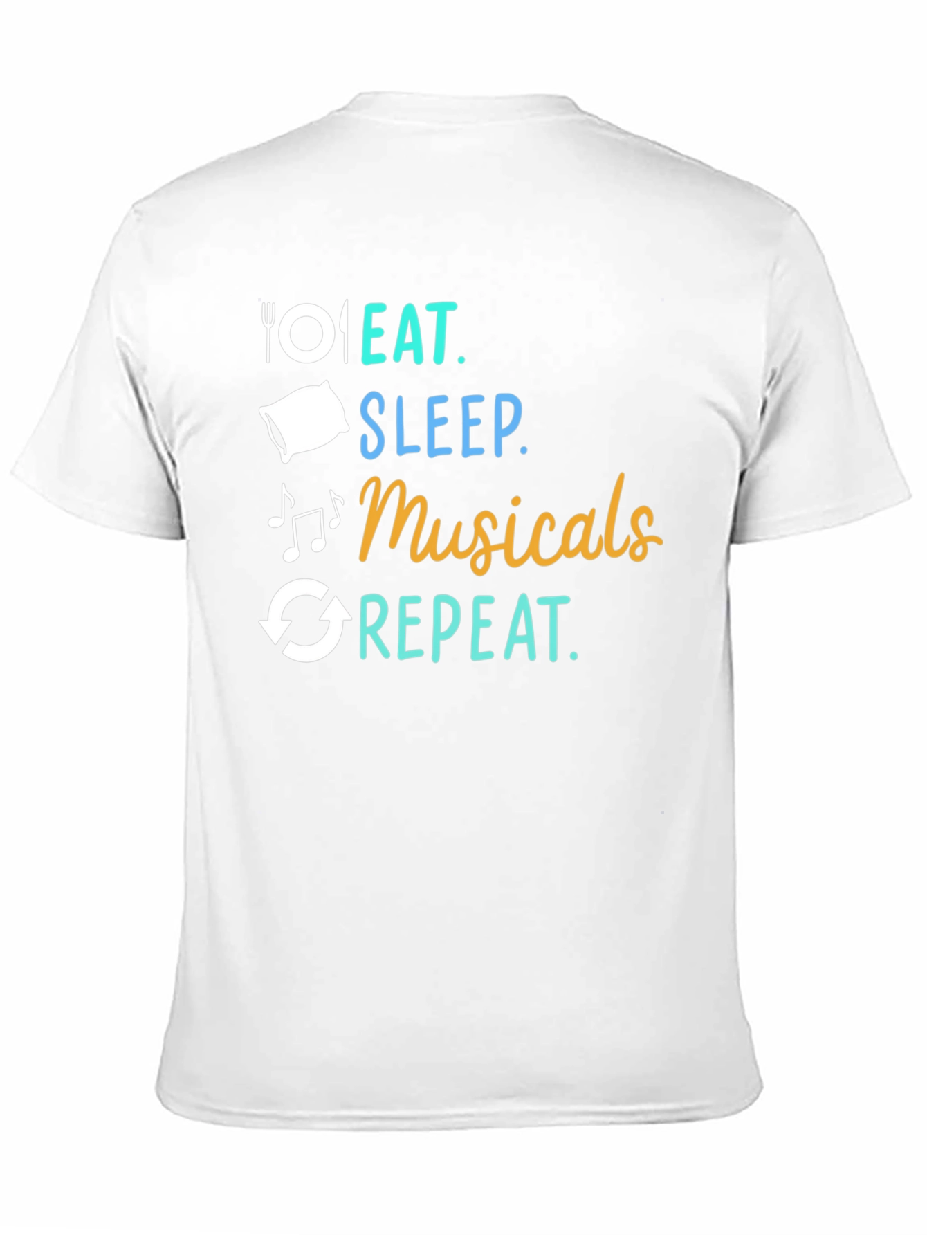 Eat Sleep Musicals Repeat Black T-Shirt