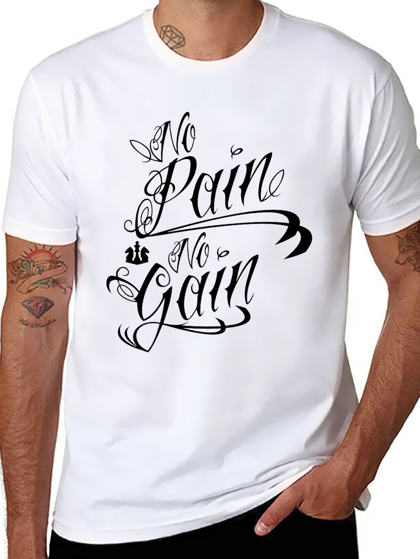 No Pain No Gain Black Graphic Tee