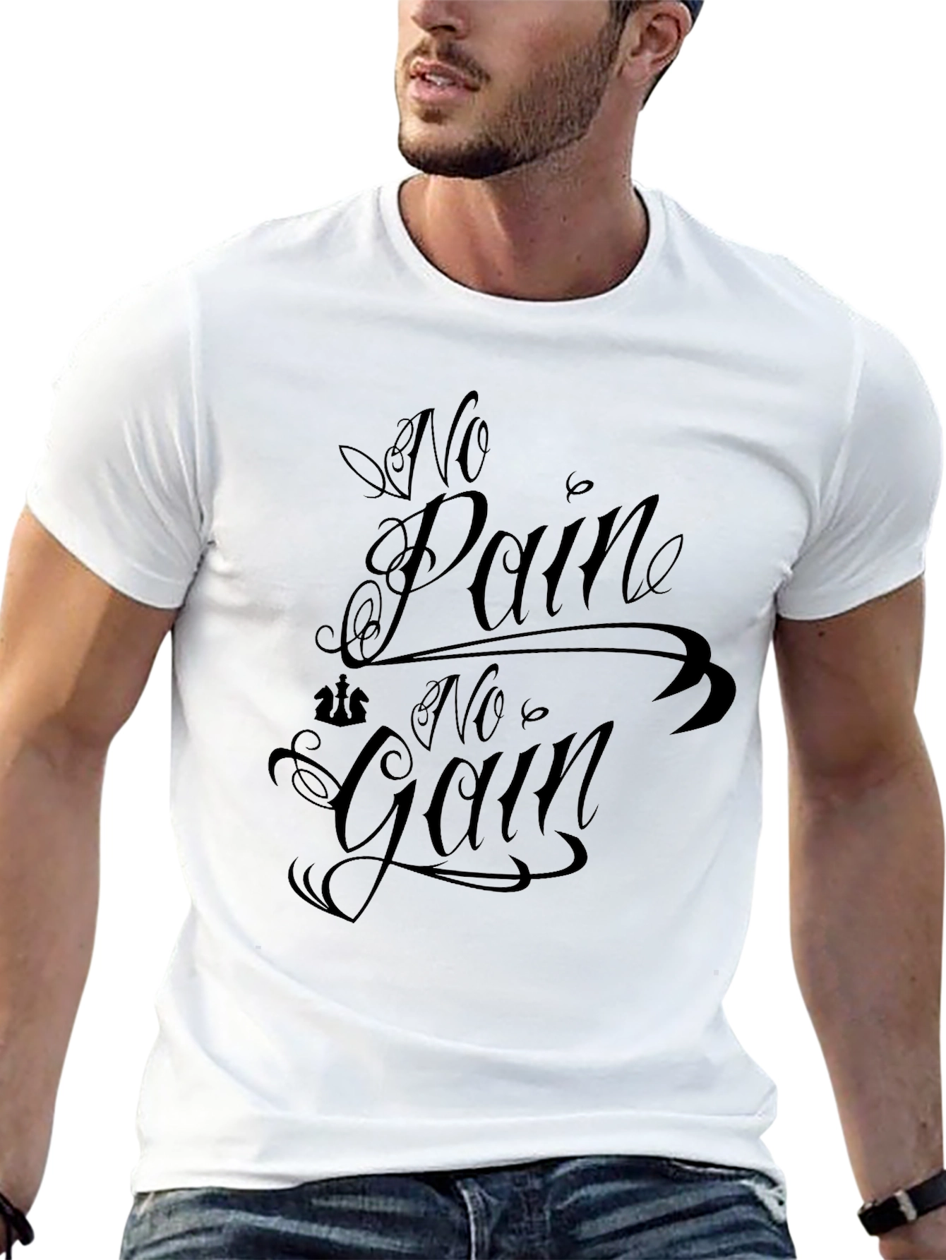 No Pain No Gain Black Graphic Tee