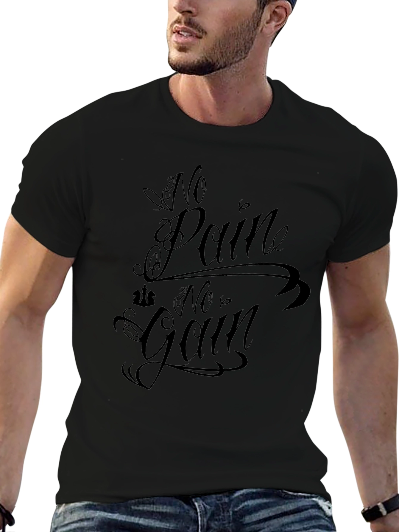 No Pain No Gain Black Graphic Tee