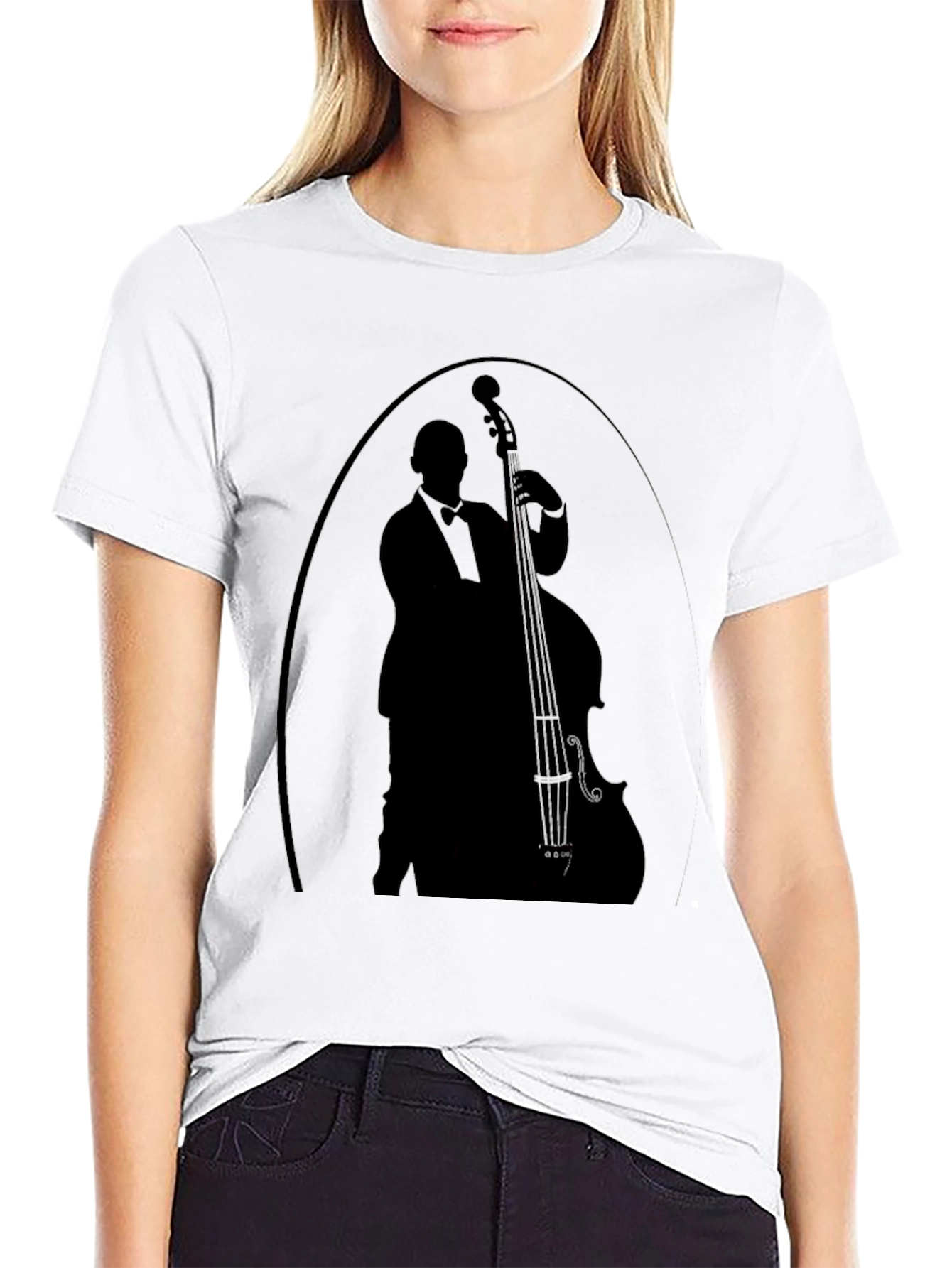 Jazz Musician Silhouette T-Shirt - Classic Black