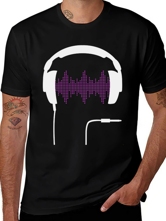 Headphone Graphic T-Shirt - Modern Music Lover Tee