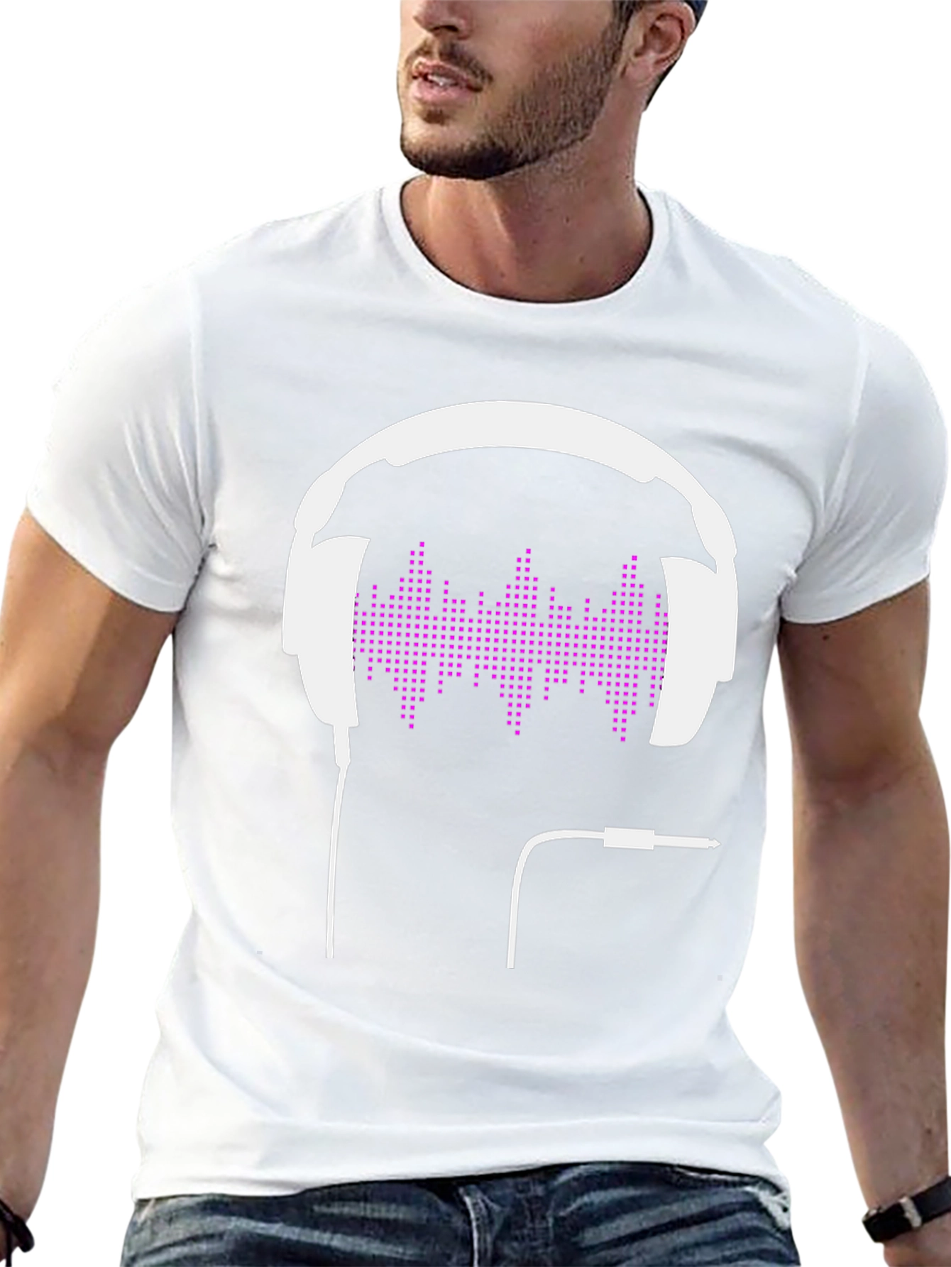 Headphone Graphic T-Shirt - Modern Music Lover Tee