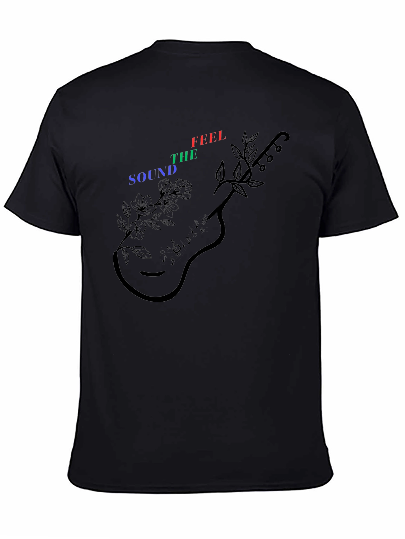 Sound The Feel Guitar Graphic Tee - Black