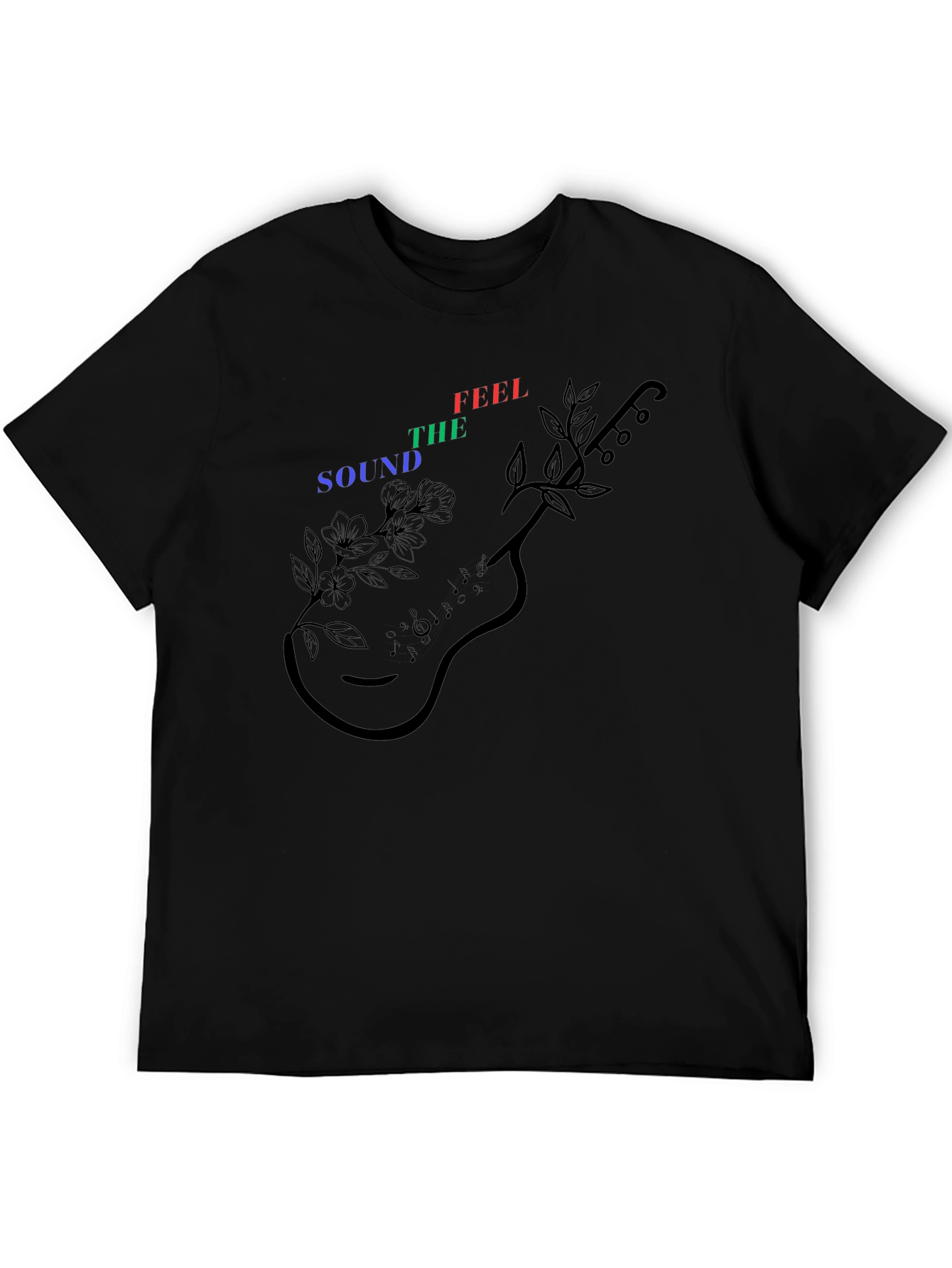 Sound The Feel Guitar Graphic Tee - Black