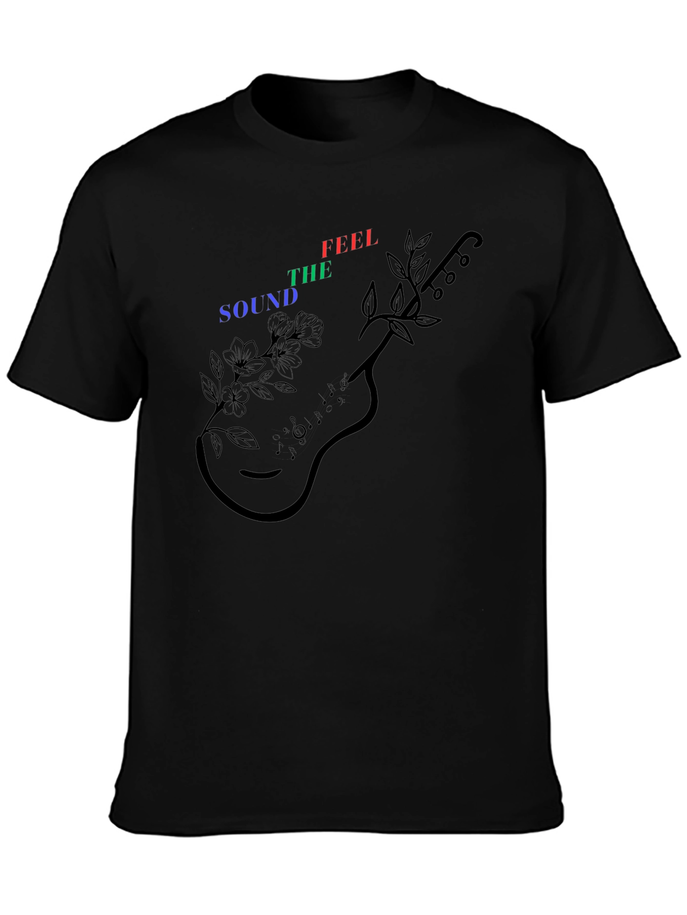 Sound The Feel Guitar Graphic Tee - Black