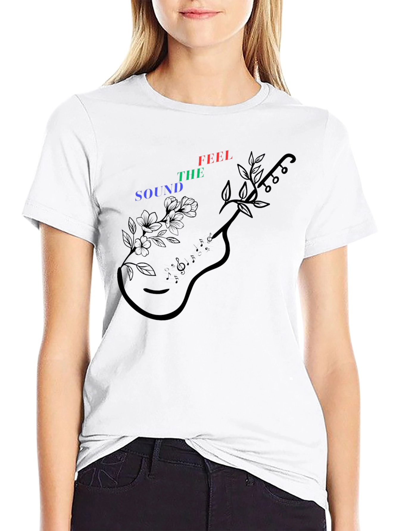 Sound The Feel Guitar Graphic Tee - Black
