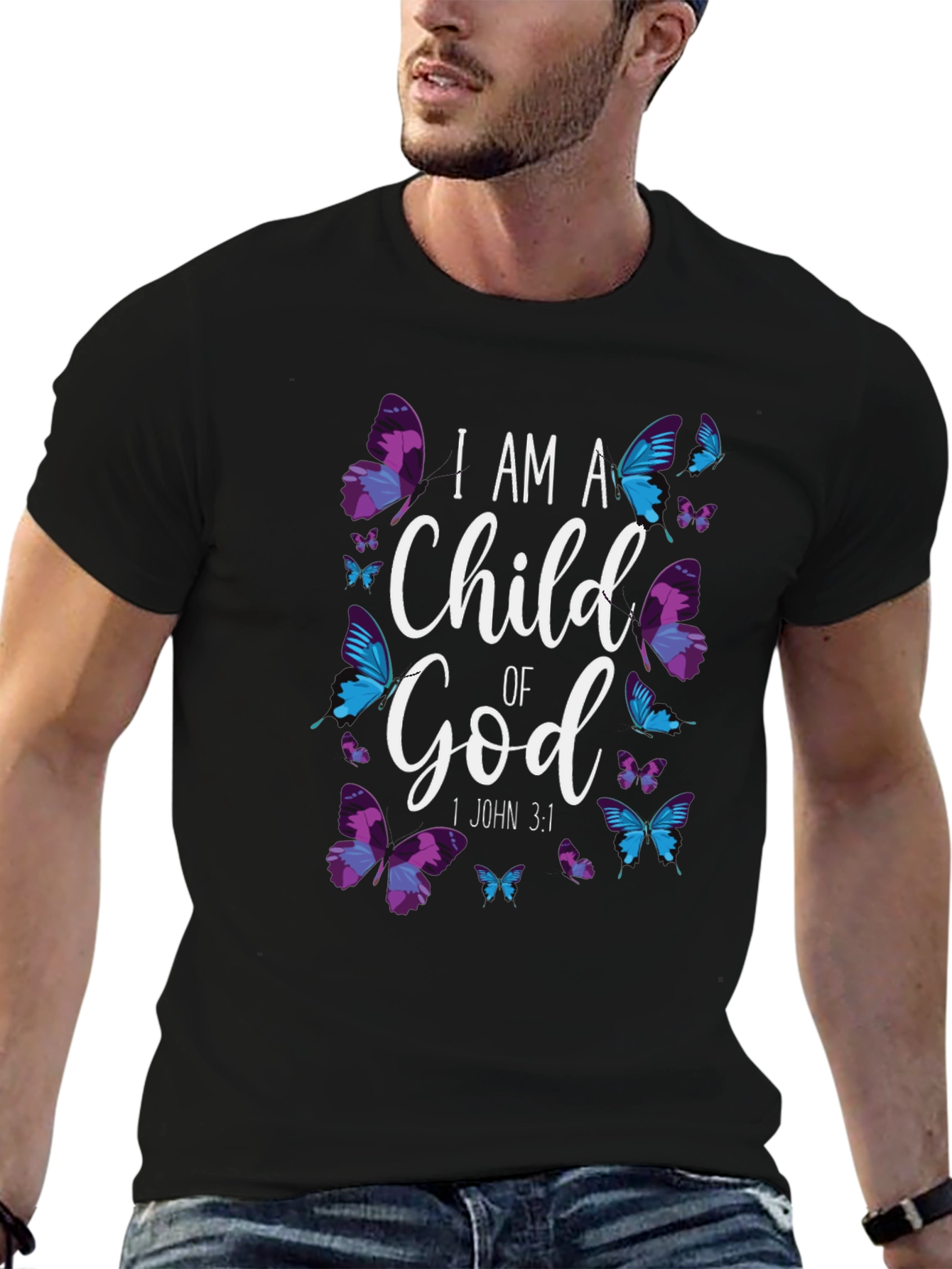 I Am A Child of God Butterfly T-Shirt