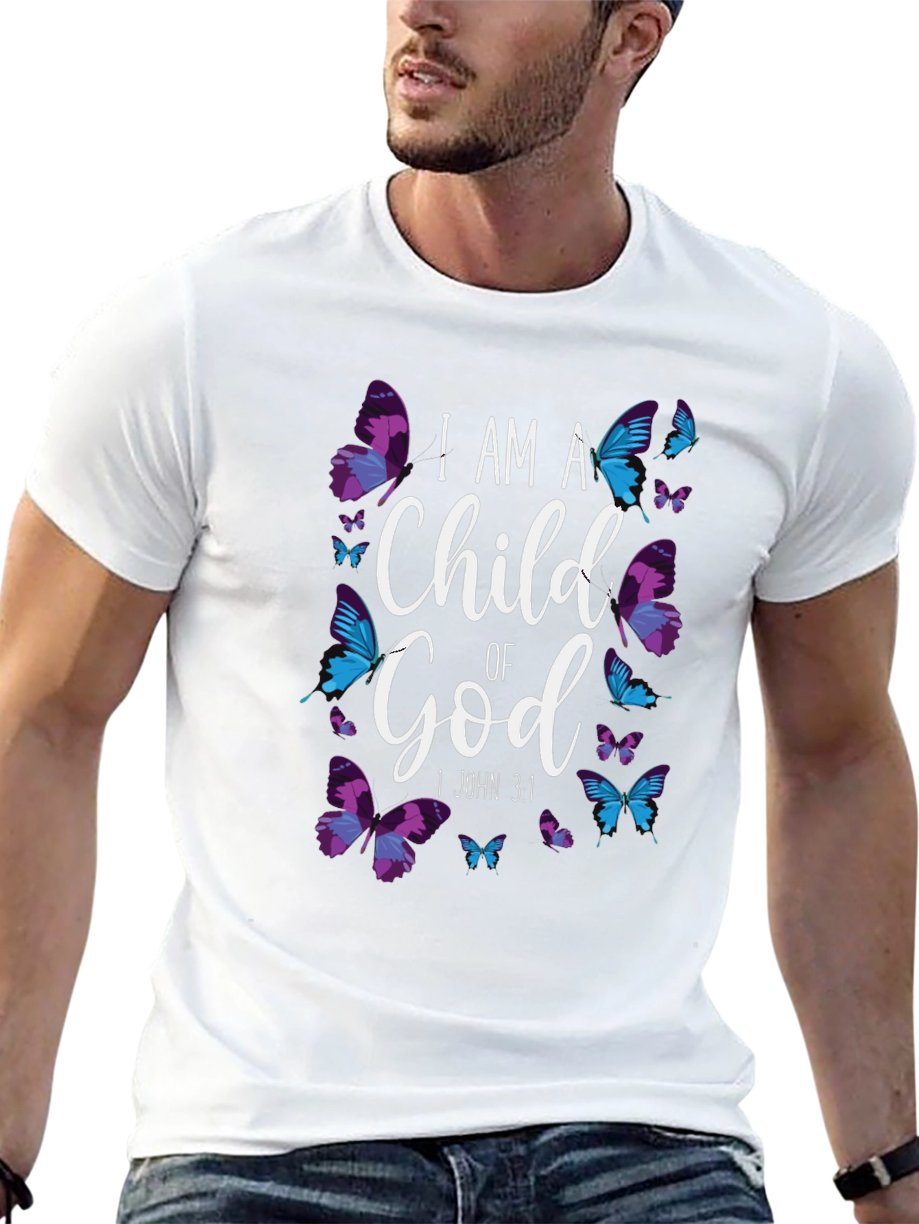 I Am A Child of God Butterfly T-Shirt