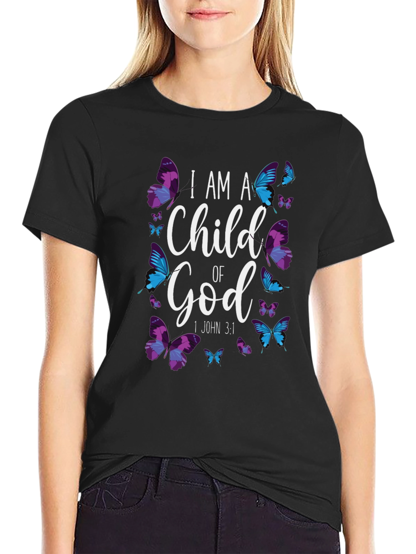 I Am A Child of God Butterfly T-Shirt