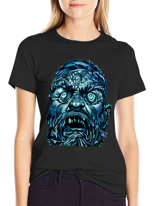 Monster Face Graphic Tee - Bold Black T-Shirt