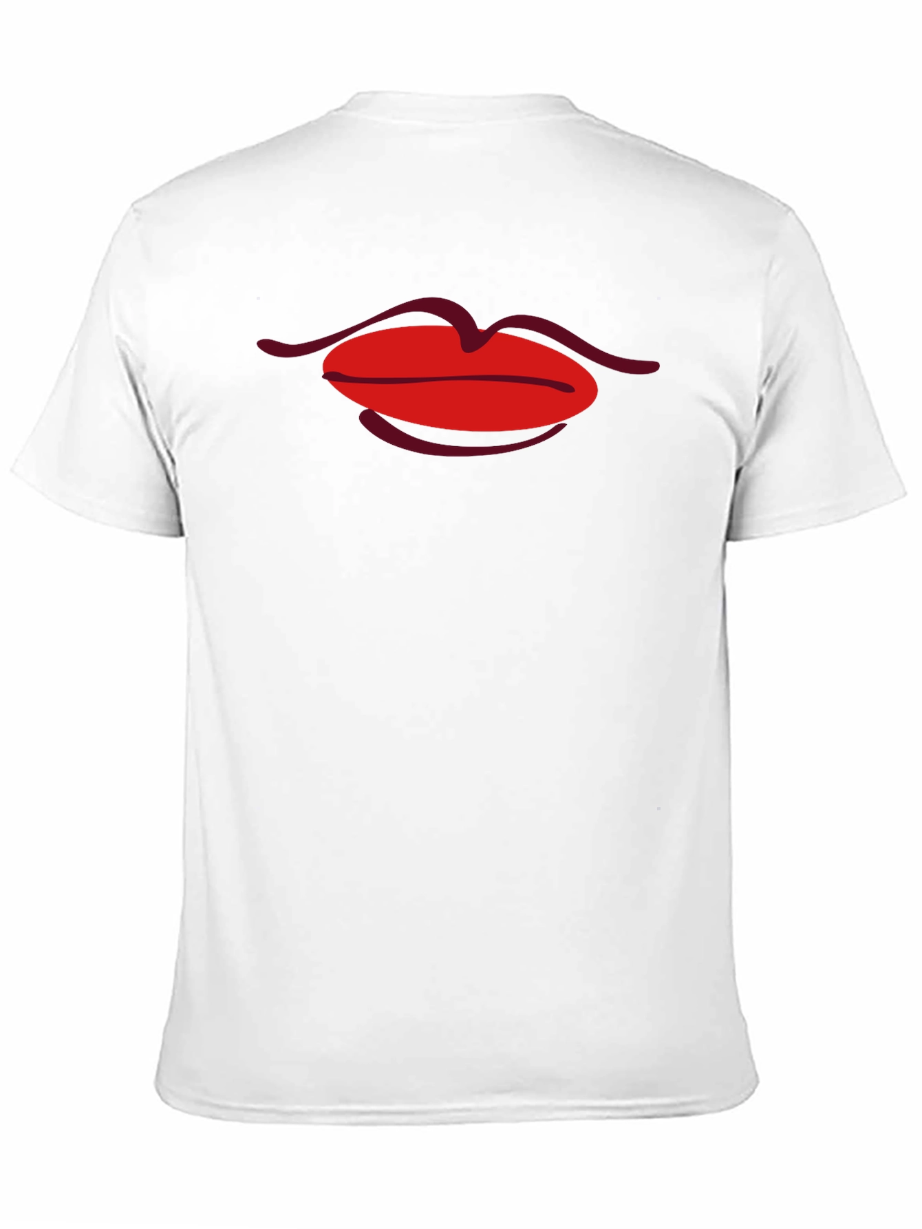 Red Lips Graphic Black T-Shirt