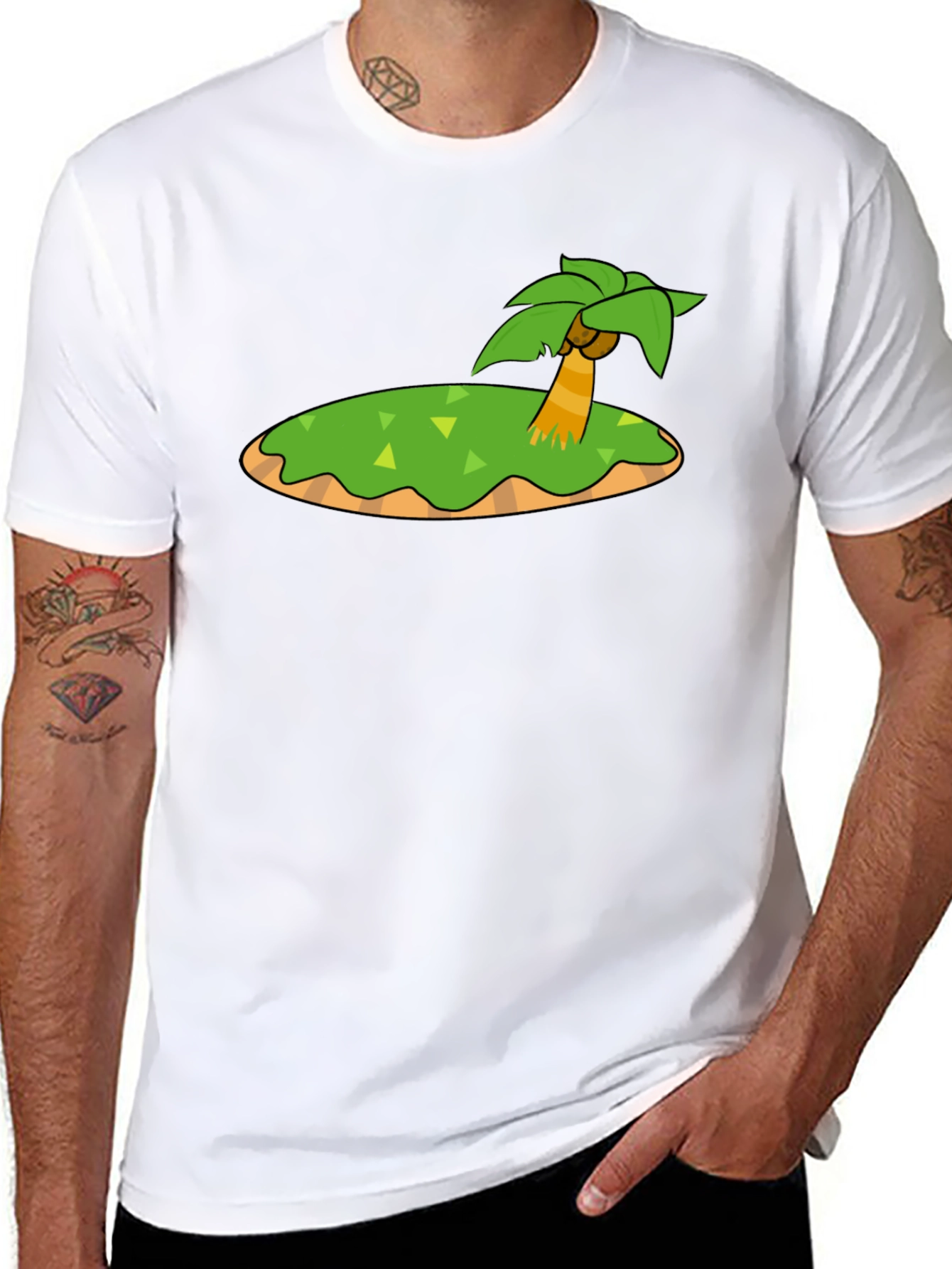 Island Graphic Black T-Shirt - Tropical Vibe