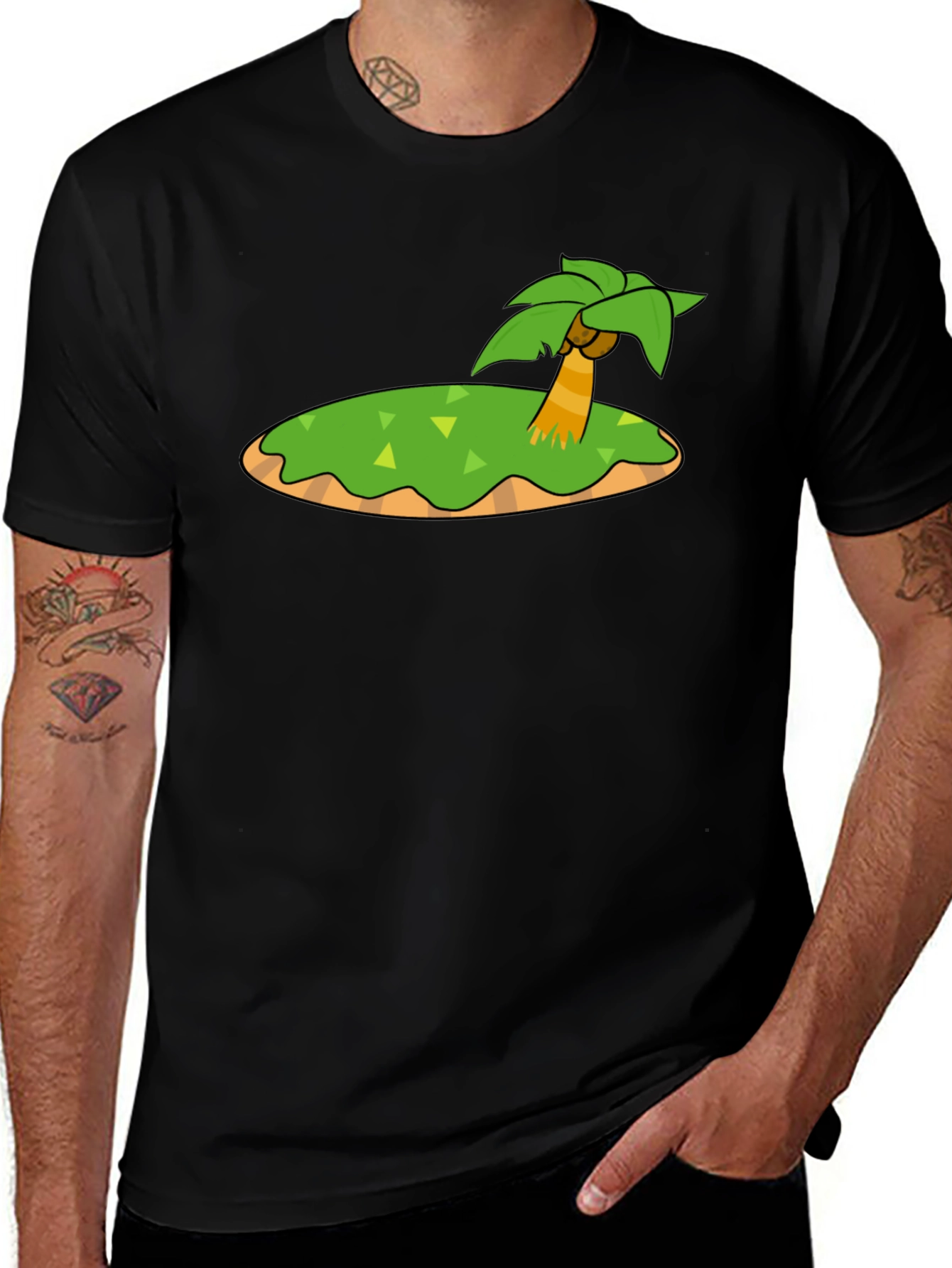 Island Graphic Black T-Shirt - Tropical Vibe