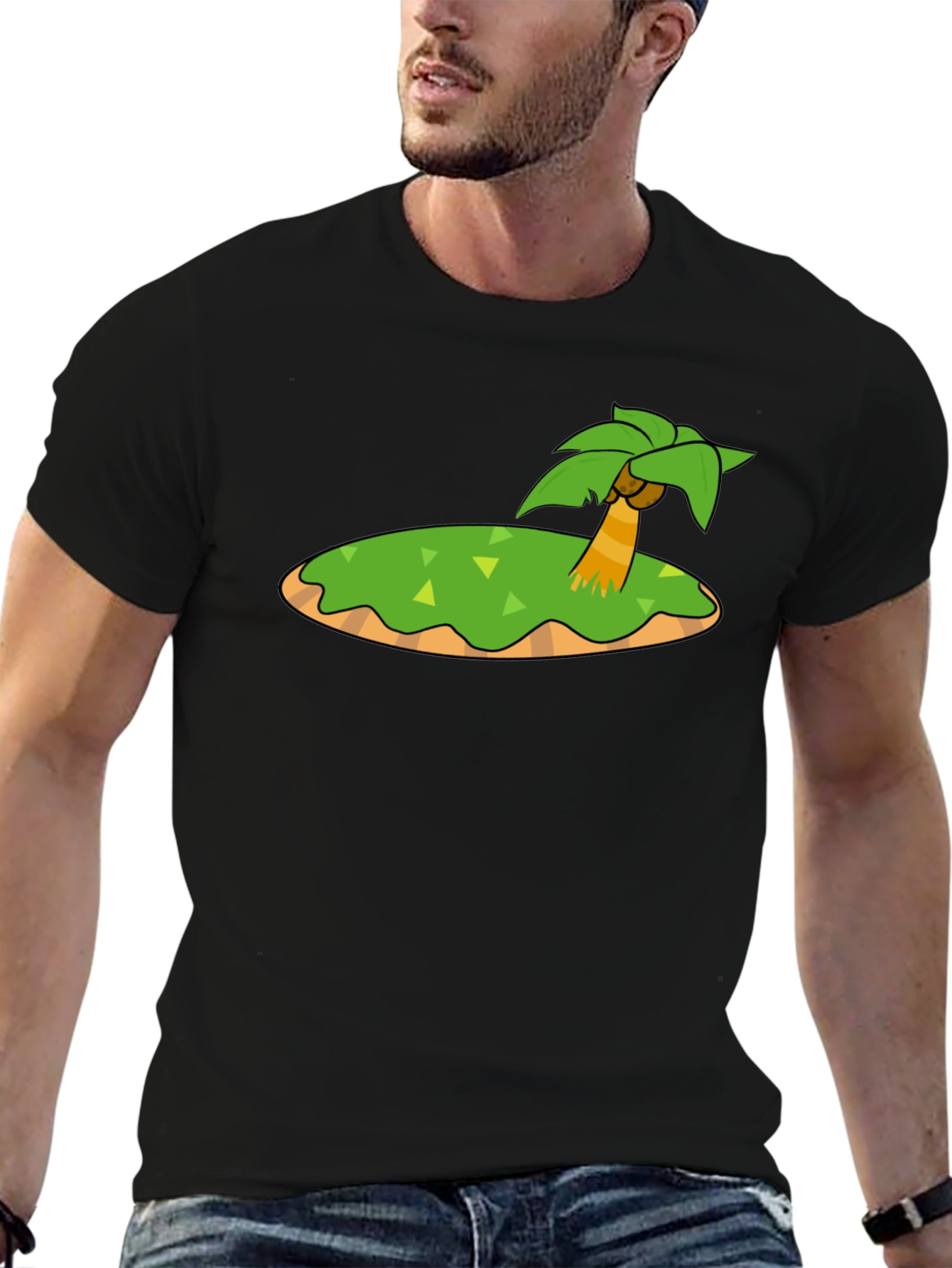 Island Graphic Black T-Shirt - Tropical Vibe