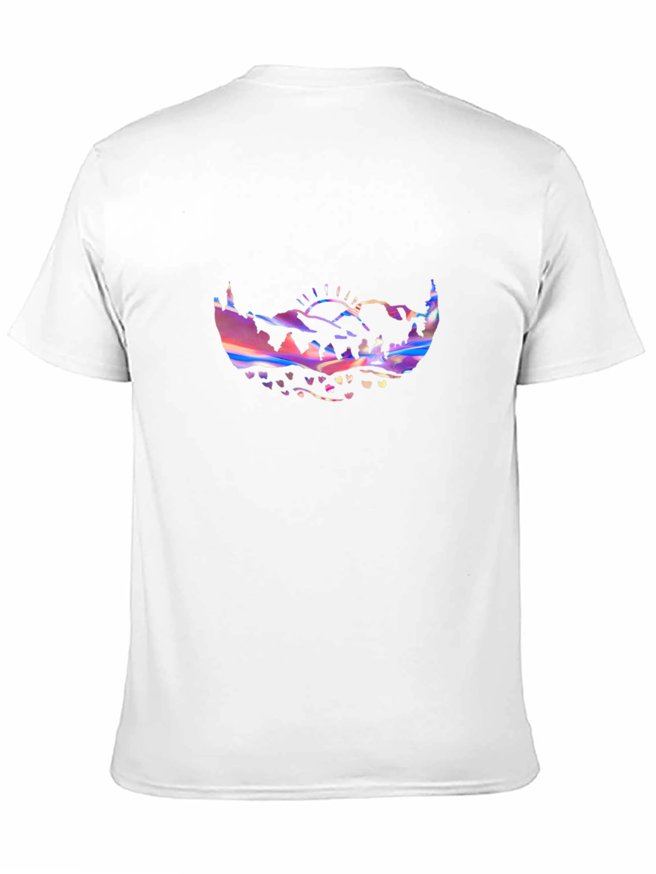 Holographic Mountainscape Mens Black T-Shirt