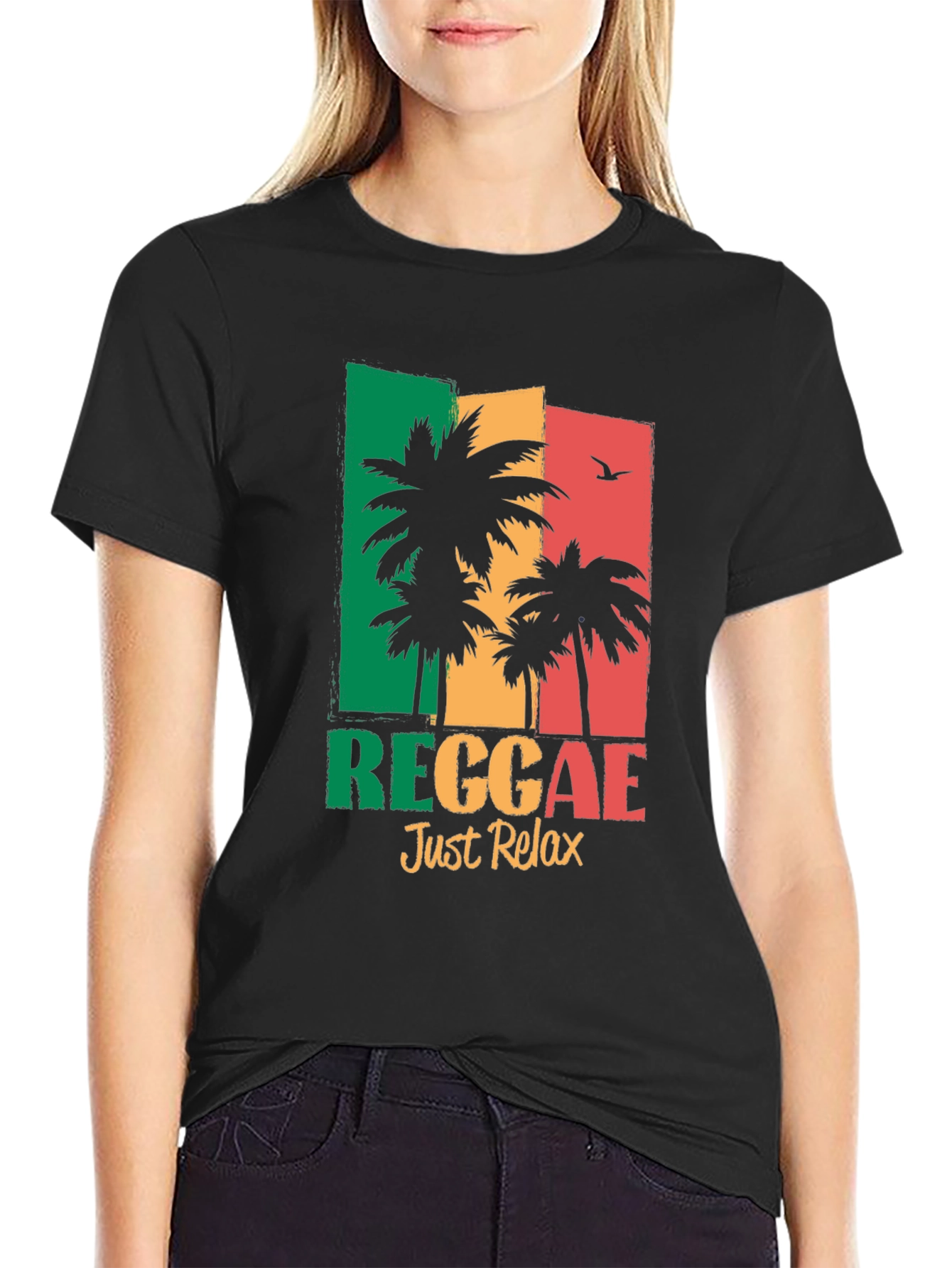 Reggae Just Relax T-Shirt - Tropical Palm Tree Design