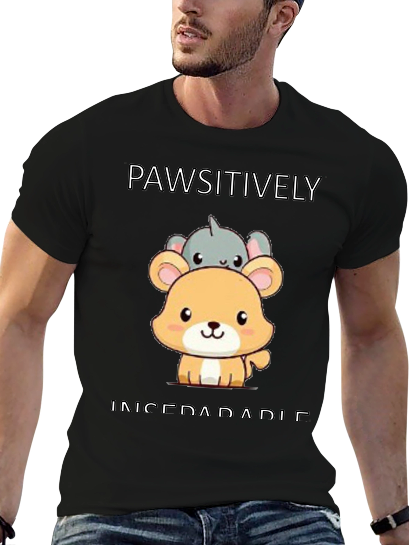 Pawsitively Inseperable Animal Graphic T-Shirt