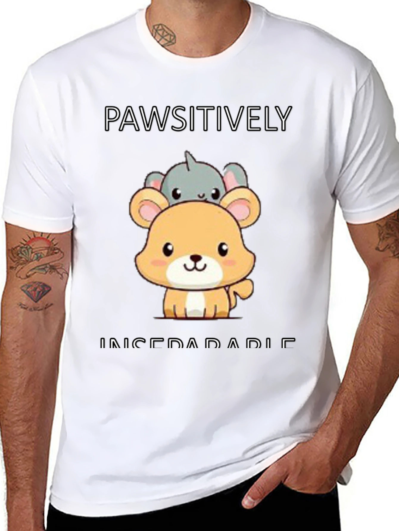 Pawsitively Inseperable Animal Graphic T-Shirt